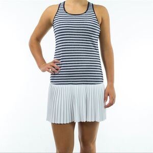 Fila Racerback tennis dress navy and white stripe size medium